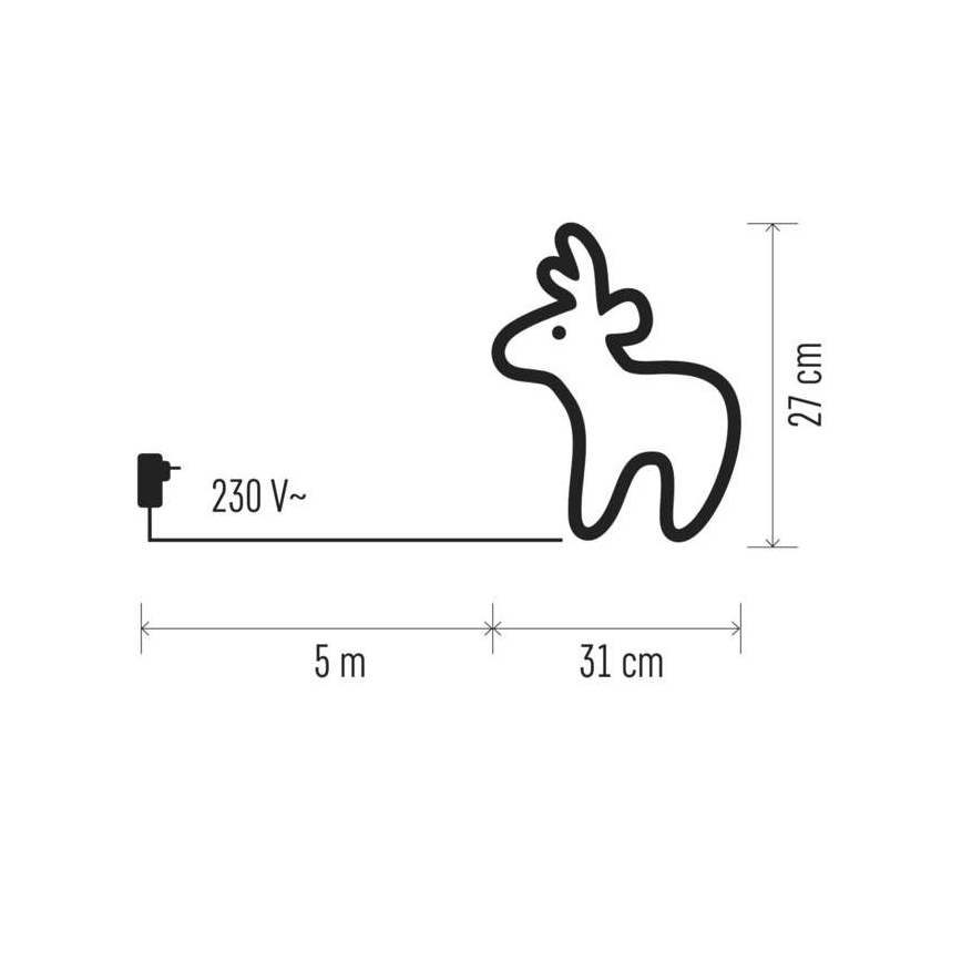 LED Zunanji božični okrasek 40xLED/2,4W/230V IP44 jelenček