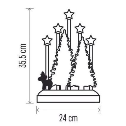 LED Božični okrasek LED/2xAA topla bela