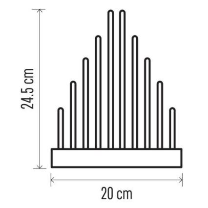 LED Božični svečnik 10xLED/3xAA bel