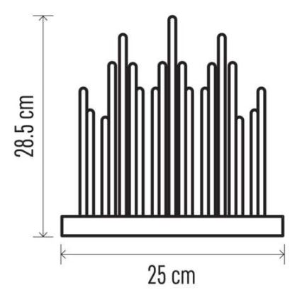 LED Božični svečnik 19xLED/3xAA siv