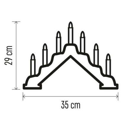 LED Božični svečnik 7xLED/2xAA bel