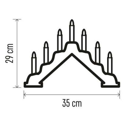 LED Božični svečnik 7xLED/2xAA bež