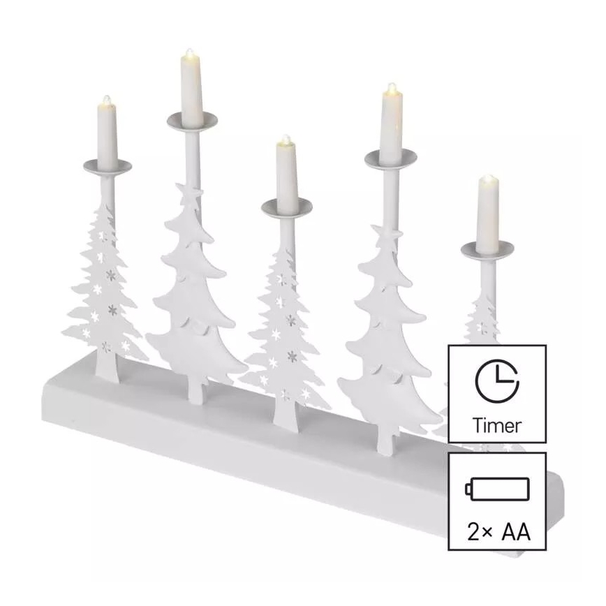 LED Božični svečnik LED/2xAA bela