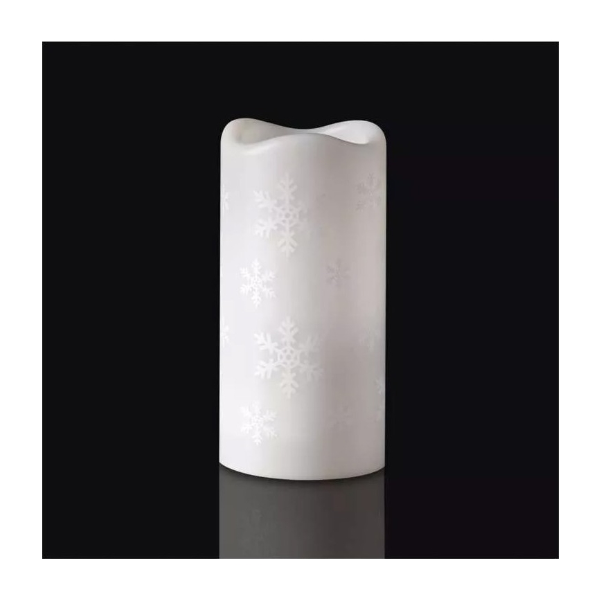LED Božični svečnik LED/3xAAA snežinke hladna bela