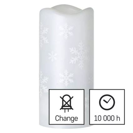 LED Božični svečnik LED/3xAAA snežinke hladna bela