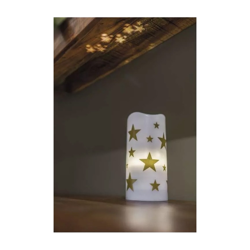 LED Božični svečnik LED/3xAAA zvezdice topla bela