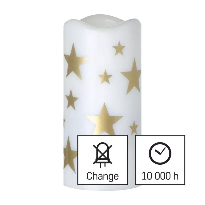 LED Božični svečnik LED/3xAAA zvezdice topla bela