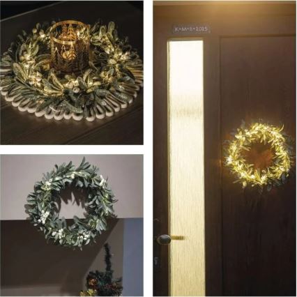 LED božični venec 25xLED/3xAA premer 35 cm