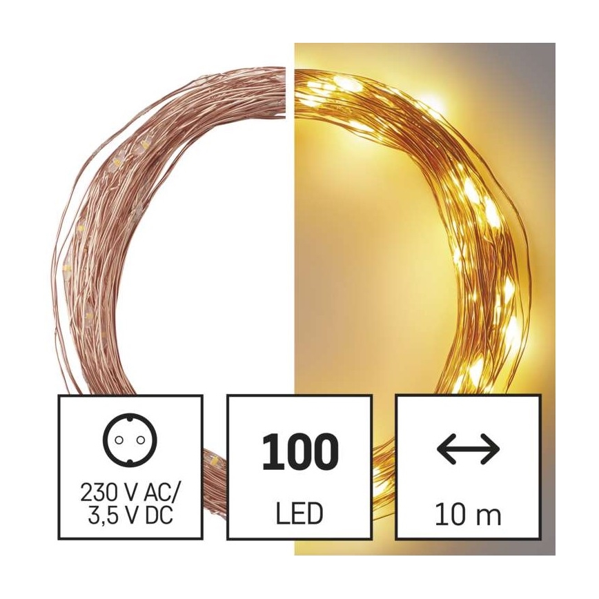 LED božični zunanji niz 100xLED/15m IP44 topla bela