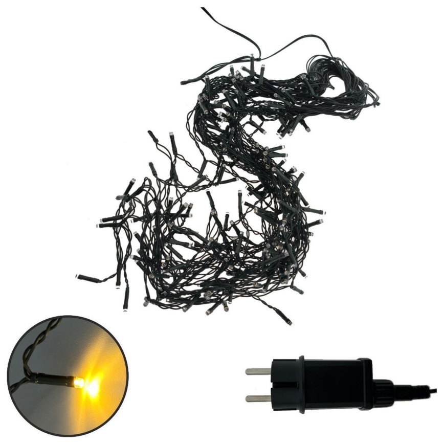 LED božični zunanji niz 200xLED/230V 7,6 m IP44 črna