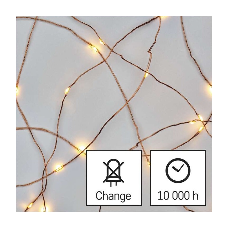 LED božični zunanji niz 40xLED/9m IP44 topla bela