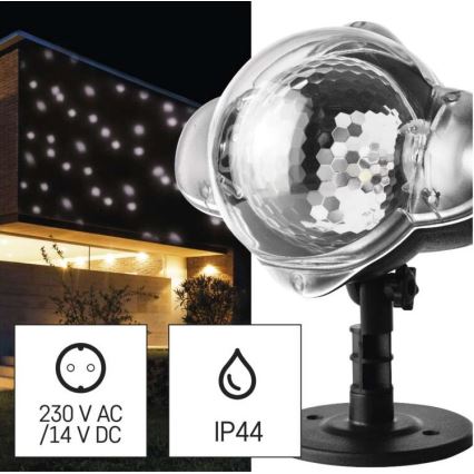 LED božični zunanji projektor LED/4W/230V IP44 hladna bela