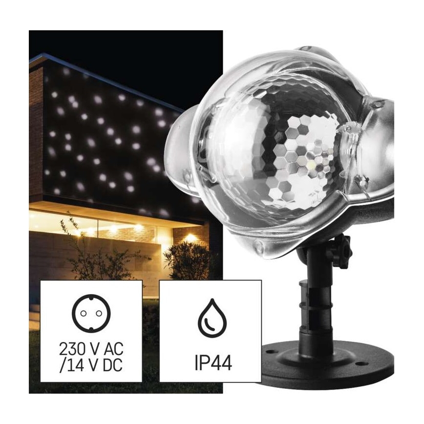 LED božični zunanji projektor LED/4W/230V IP44 hladna bela