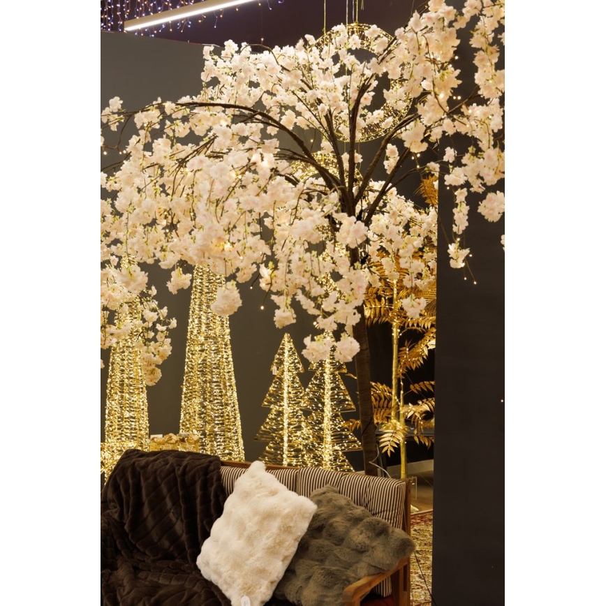 LED Božično okrasno umetno drevo CHERRY TREE 288xLED/230V 2,5 m češnja