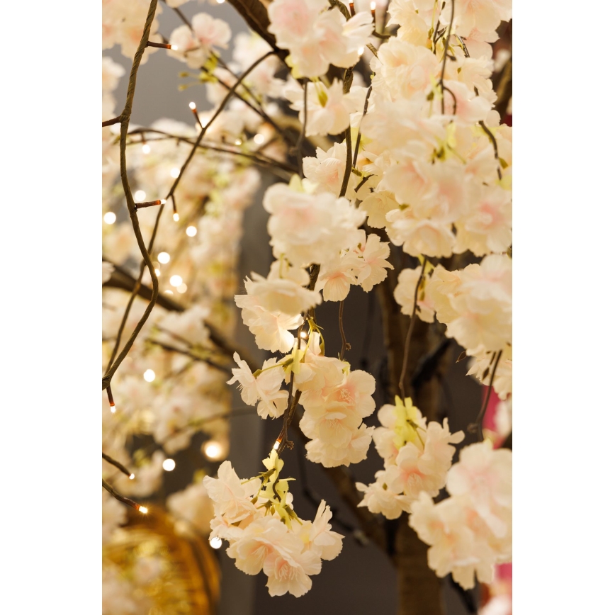 LED Božično okrasno umetno drevo CHERRY TREE 288xLED/230V 2,5 m češnja