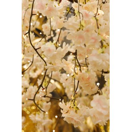 LED Božično okrasno umetno drevo CHERRY TREE 288xLED/230V 2,5 m češnja