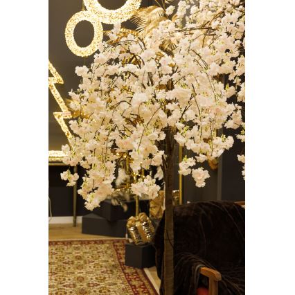 LED Božično okrasno umetno drevo CHERRY TREE 84xLED/230V 1,7 m češnja
