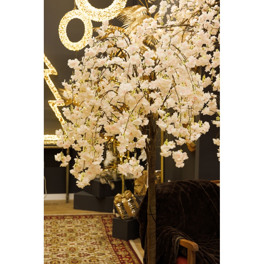 LED Božično okrasno umetno drevo CHERRY TREE 84xLED/230V 1,7 m češnja