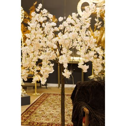 LED Božično okrasno umetno drevo CHERRY TREE 84xLED/230V 1,7 m češnja