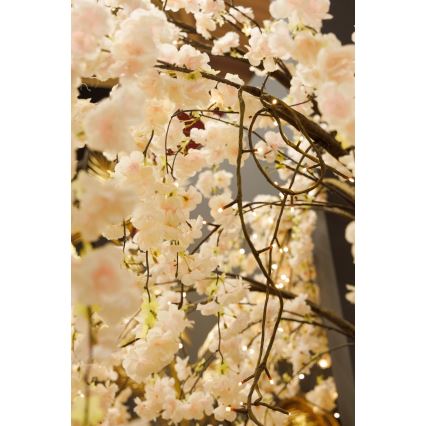 LED Božično okrasno umetno drevo CHERRY TREE 84xLED/230V 1,7 m češnja