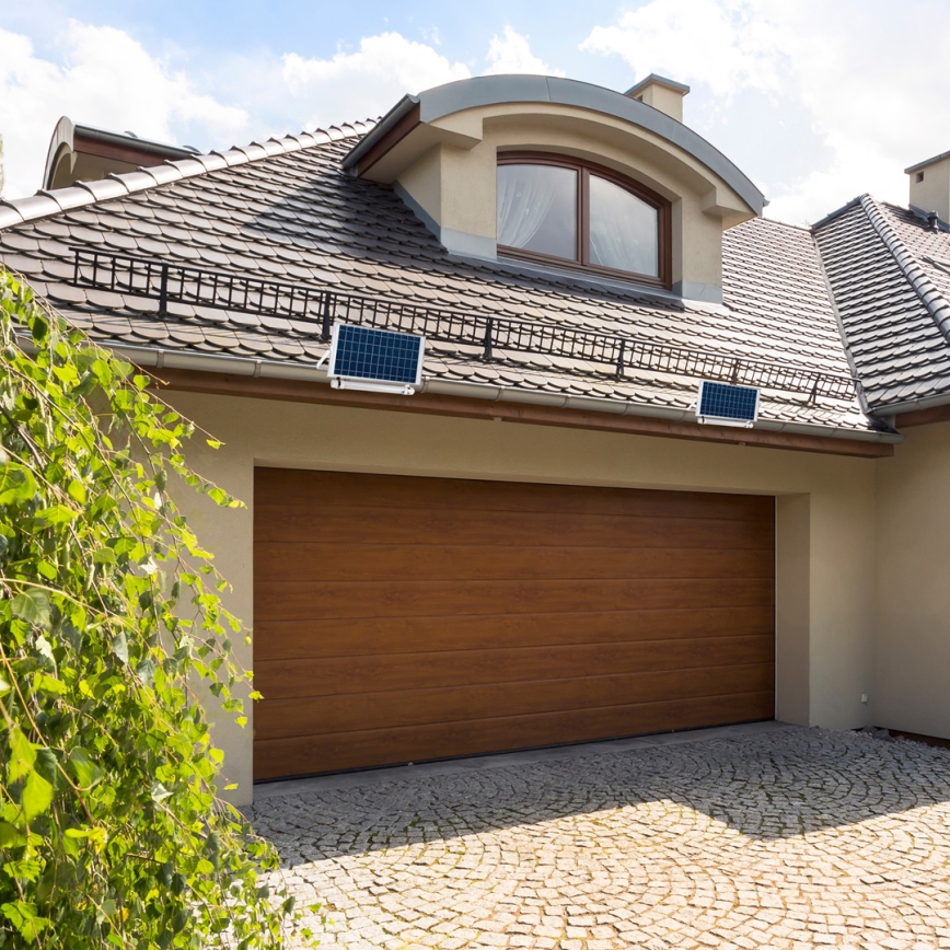 LED Zatemnitvena zunanja cev s senzorjem mraka in solarni panel JIMMY 40W/5000 mAh 3,7V 6000K IP65 + Daljinski upravljalnik