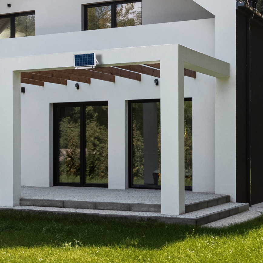 LED Zatemnitvena zunanja cev s senzorjem mraka in solarni panel JIMMY 40W/5000 mAh 3,7V 6000K IP65 + Daljinski upravljalnik