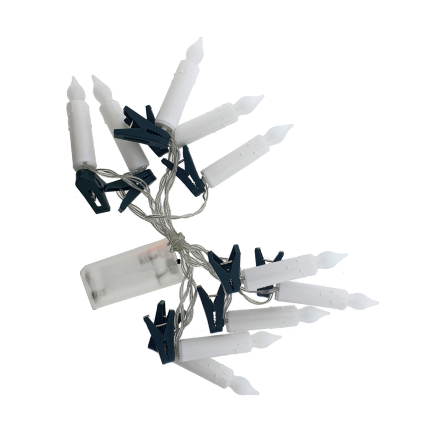 LED dekorativni niz 10xLED/2xAA 1,65 m tople bele svečke