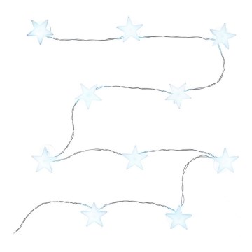 LED dekorativni niz s priseski 10xLED/2xAA 1,8m hladno bela