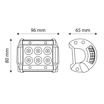 LED Delovna svetilka EPISTAR LED/18W/10-30V IP67 6000K