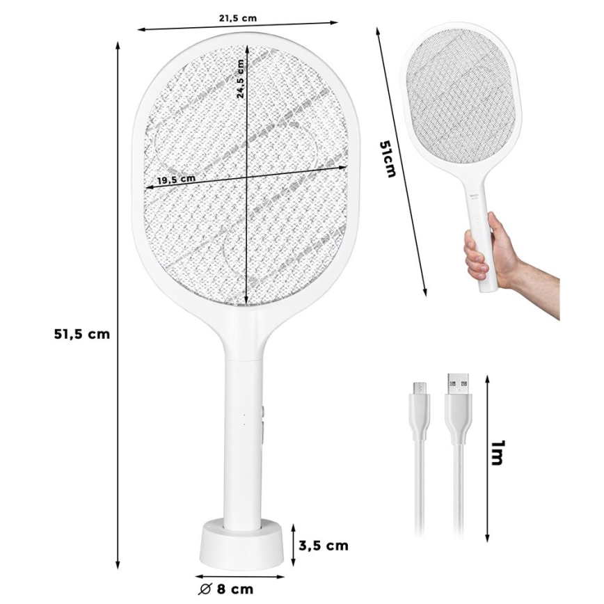LED Električen lovilec insektov 2v1 800 mAh/5V