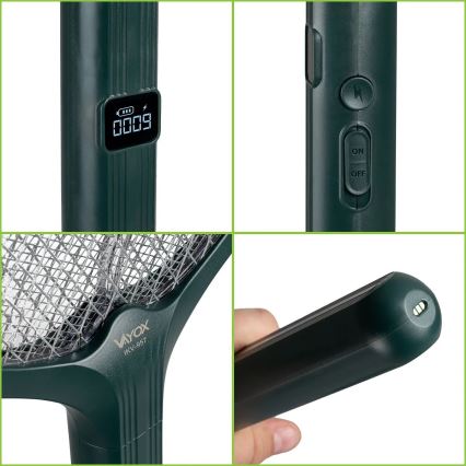 LED Električni zapiralec insektov 2v1 1200 mAh/5V zelena