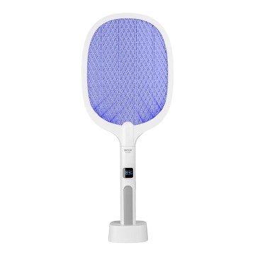 LED elektronska naprava za lovljenje insektov 2v1 z LCD zaslonom 1200 mAh/5V bela