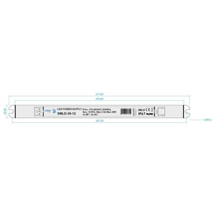 LED Elektronski transformator DRIVER 30W/230V/12V IP67