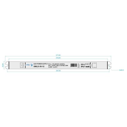 LED Elektronski transformator DRIVER 30W/230V/12V IP67