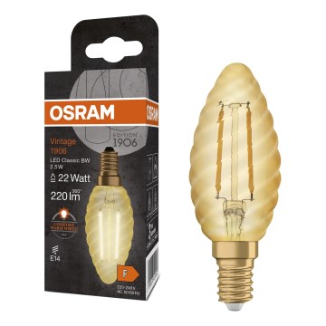 LED filamentna VINTAGE žarnica E14/2,5W/230V 2400K - Osram
