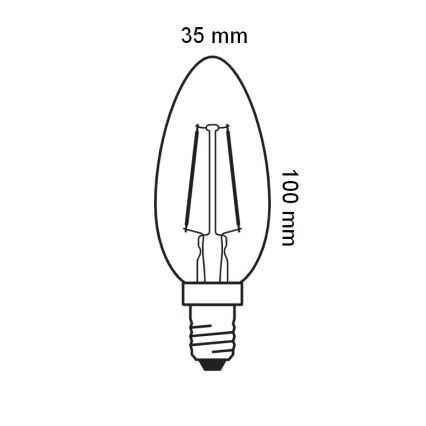 LED filamentna VINTAGE žarnica E14/2,5W/230V 2400K - Osram