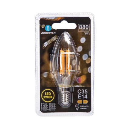 LED filamentna žarnica C35 E14/8W/230V 2200K - Aigostar