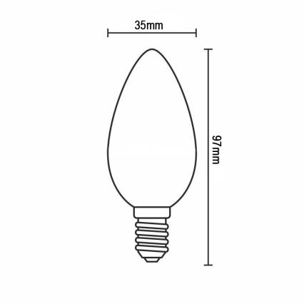 LED filamentna žarnica C37 E14/6W/230V 3000K