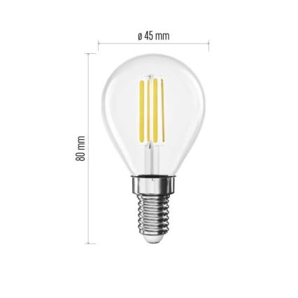LED filamentna žarnica E14/3,8W/230V 4000K Energijski razred A
