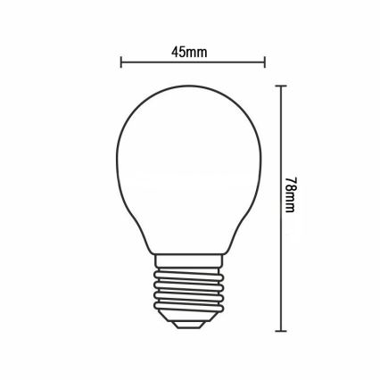 LED filamentna žarnica G45 E14/6W/230V 3000K