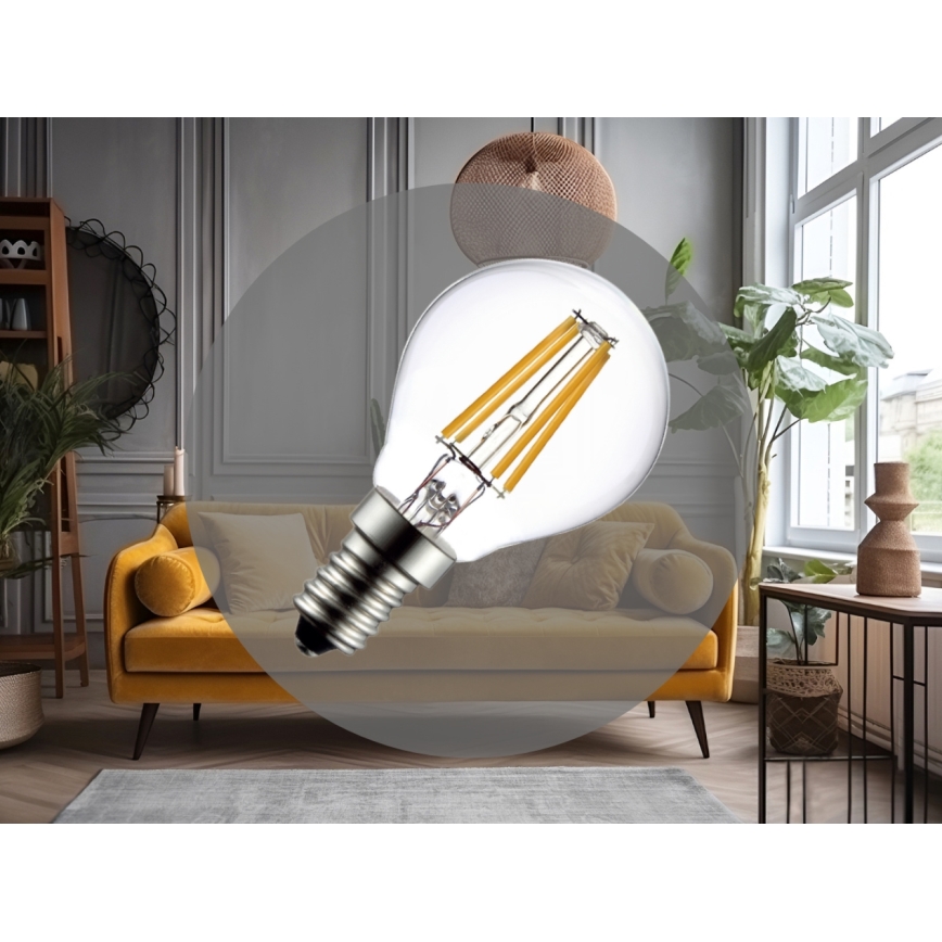 LED filamentna žarnica G45 E14/6W/230V 4000K