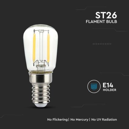 LED filamentna žarnica ST26 E14, 2W, 230V, 4000K