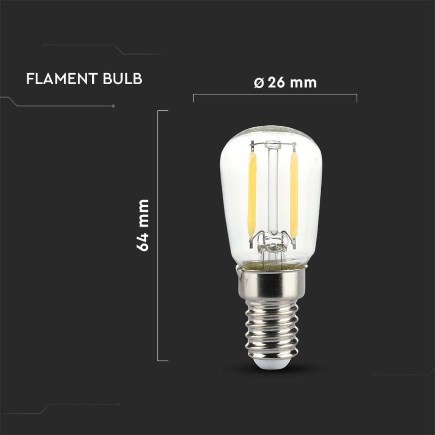 LED filamentna žarnica ST26 E14, 2W, 230V, 4000K