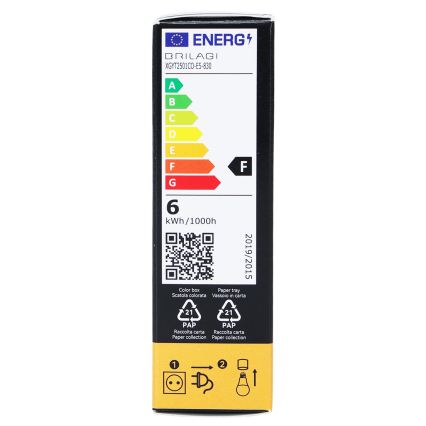 LED filamentna žarnica T25 E14/6W/230V 3000K - Brilagi