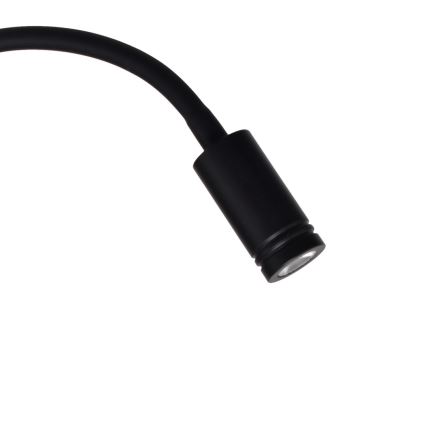 LED Fleksibilna stenska svetilka BASE 1xLED/8W+1xLED/2W/230V črna/srebrna