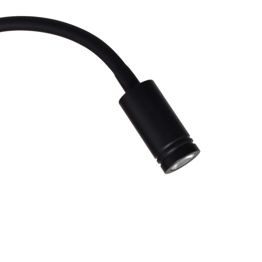 LED Fleksibilna stenska svetilka BASE 1xLED/8W+1xLED/2W/230V črna/srebrna