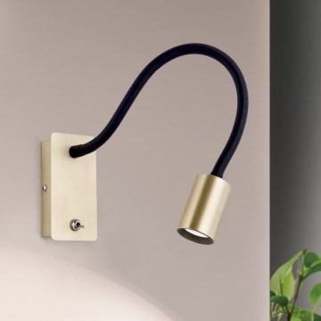 LED Fleksibilna stenska svetilka KURT LED/5W/230V zlata