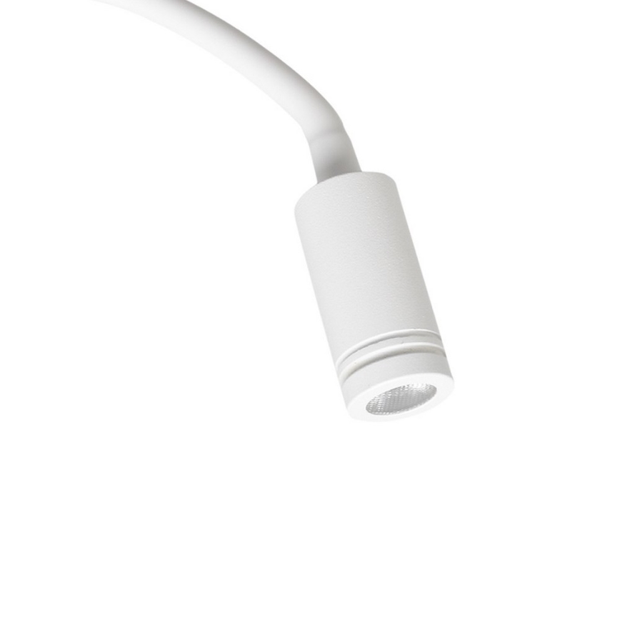 LED Fleksibilna stenska svetilka z USB BASE 1xLED/8W+1xLED/2W/230V bela