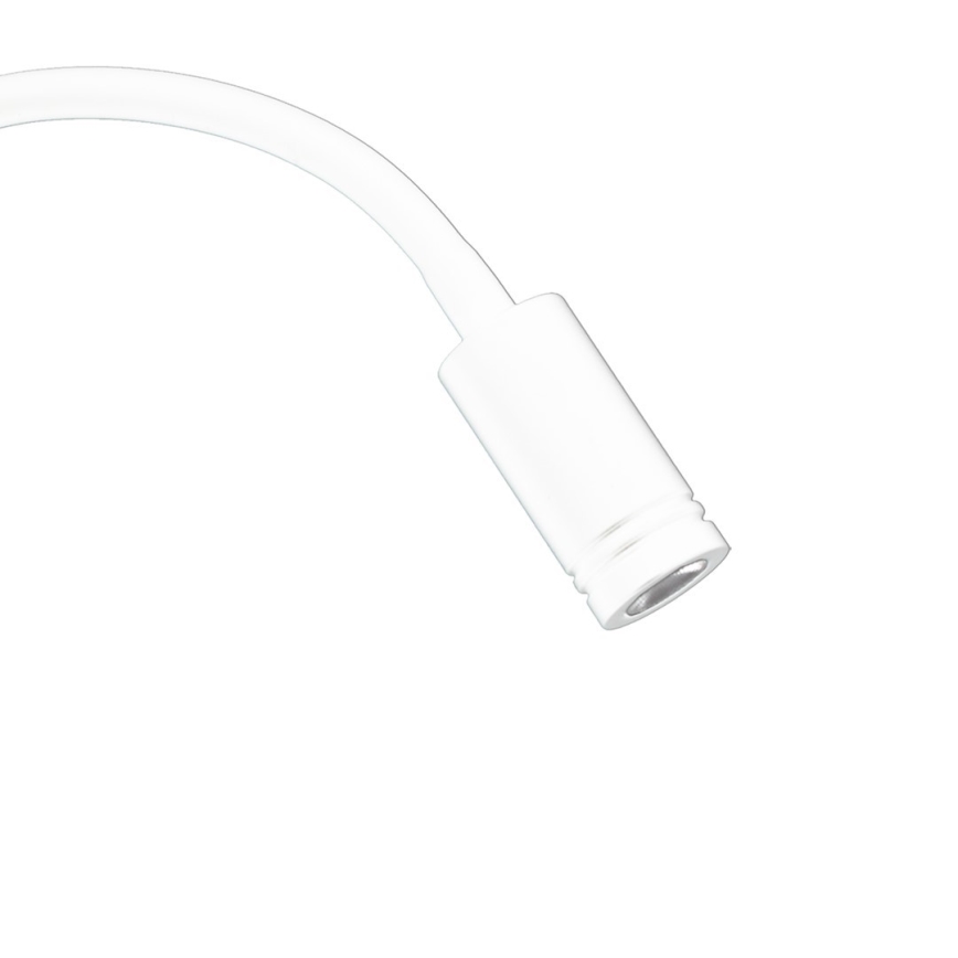 LED Fleksibilna stenska svetilka z USB BASE 1xLED/8W + 1xLED/2W/230V bela