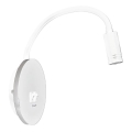 LED Fleksibilna stenska svetilka z USB BASE 1xLED/8W+1xLED/2W/230V bela/srebrna
